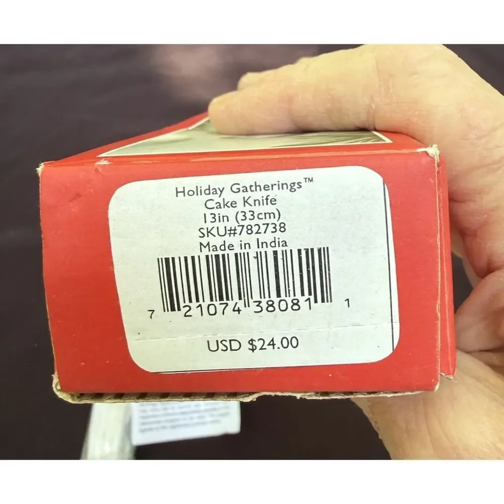 Lenox Holiday Gatherings Cake Knife Stainless New in Box -46D